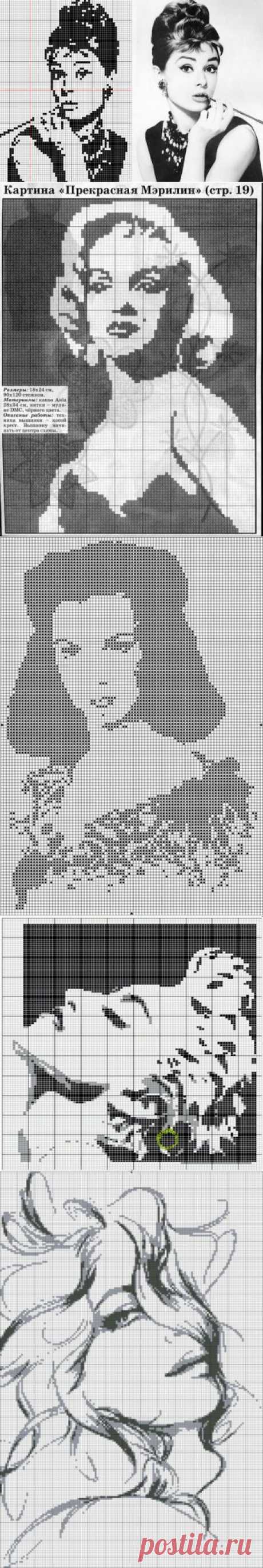 Схемы для вышивки. Женщины | Креативные идеи - для дома, для сада, вязание, шитье, описание моделей