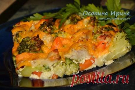 Запечённые минтай с овощами рецепт с фото