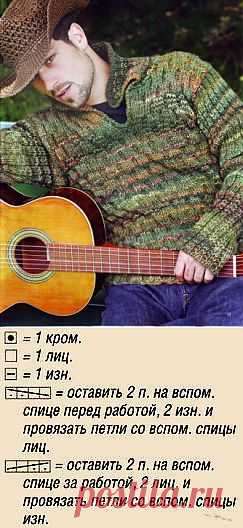Пуловер с узором из сот » Вязание, вязание спицами, вязание крючком, Схемы вязания, вышивание, макраме, бисероплетение - все это на нашем сайте