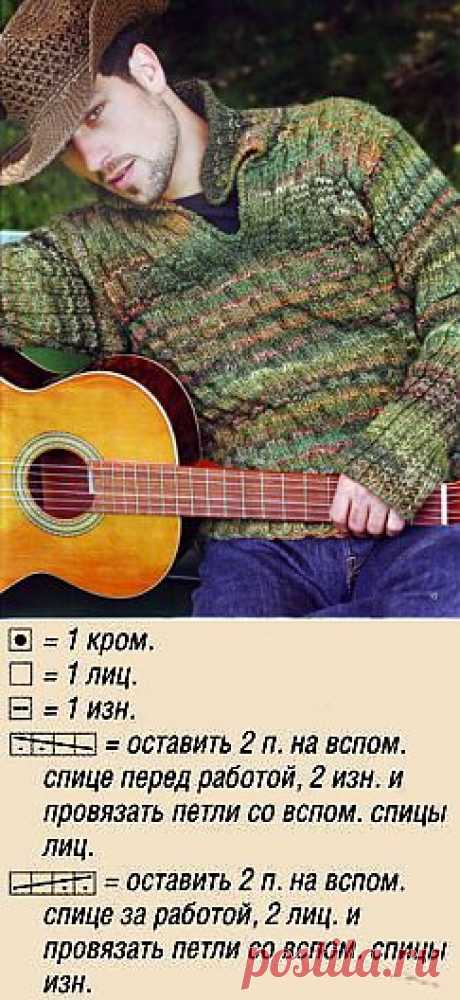 Пуловер с узором из сот » Вязание, вязание спицами, вязание крючком, Схемы вязания, вышивание, макраме, бисероплетение - все это на нашем сайте