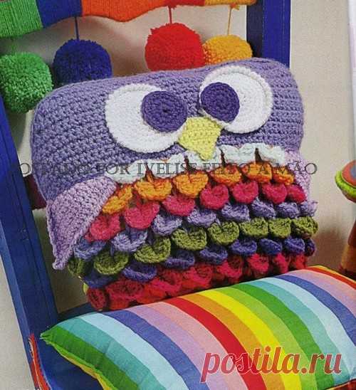 crochet owl pillow - crafts ideas - crafts for kids