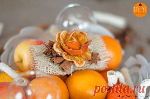 Розочки из апельсиновых и мандариновых корок