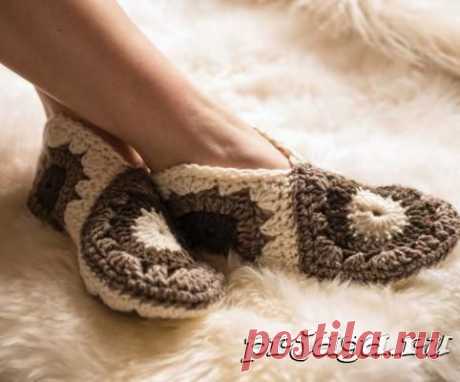 Уютные домашние следки крючком