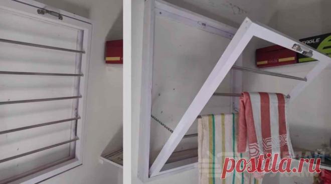 Как сделать откидную сушилку для одежды на балконе
