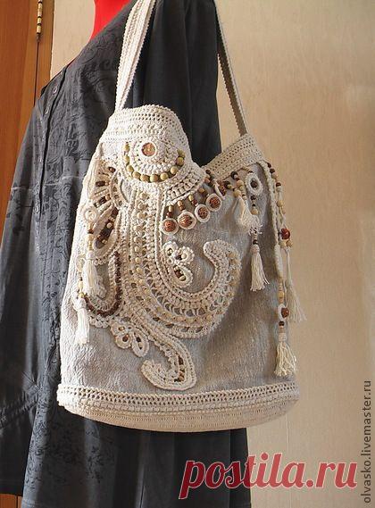 Летняя сумка в стиле бохо - бежевый,абстрактный,сумка летняя,сумка бохо