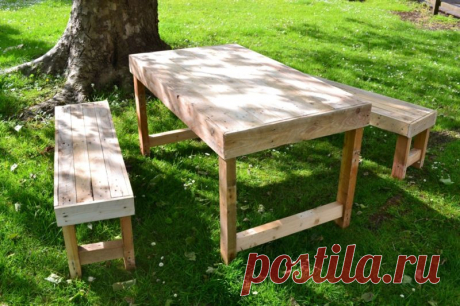 Купить Upcycled wooden pallets table and benches garden furniture на eBay.co.uk из Великобритании с доставкой в Россию, Украину, Казахстан
