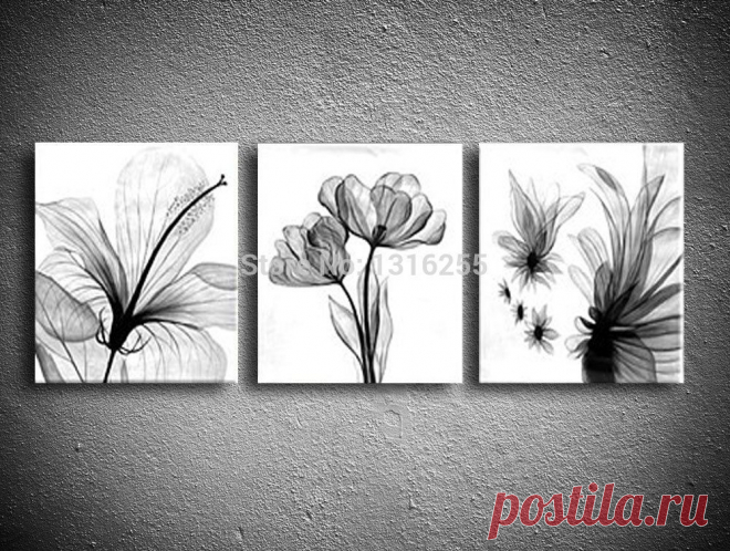 painting polycarbonate Picture - More Detailed Picture about Hand painted 3 pcs/set Black white and transparent flowers decorative painting mural home oil painting on canvas Picture in Painting & Calligraphy from Tongtong gallery | Aliexpress.com | Alibaba Group