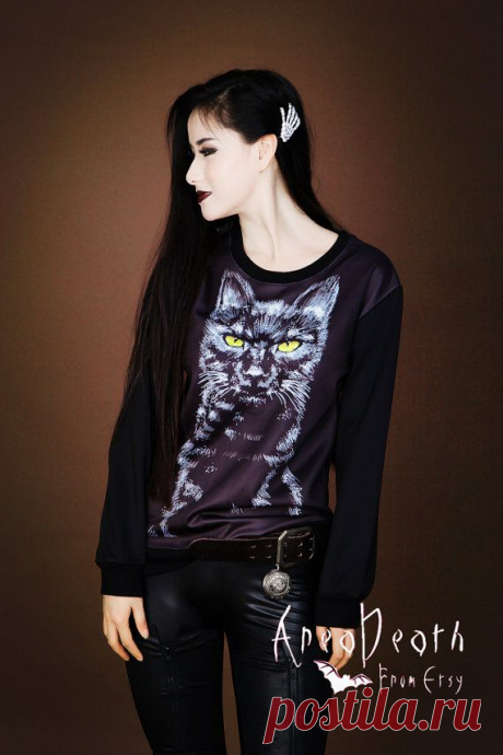 Black cat Sweater NOTgood luck coin good luck jewelry от AreaDeath