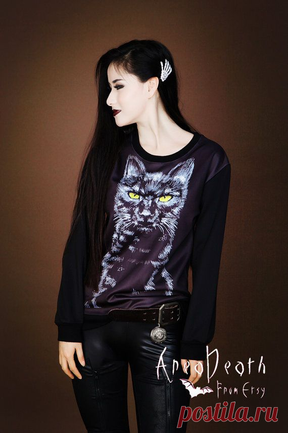 Black cat Sweater NOTgood luck coin good luck jewelry от AreaDeath