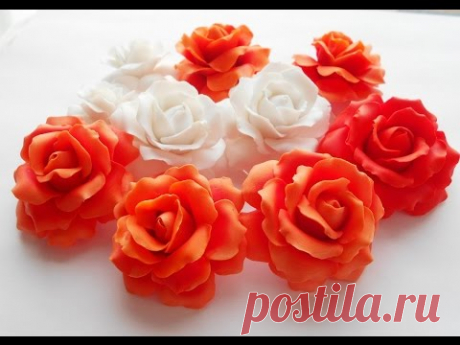 Секреты лепки КРУПНОЙ РОЗЫ из глины FIMO