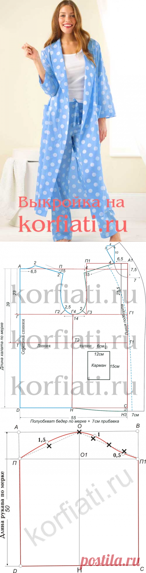 Выкройка халата от Анастасии Корфиати