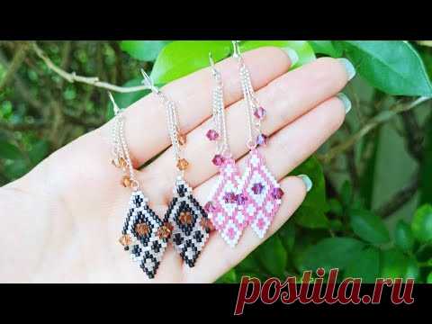 Серьги из бисера. Бисероплетение. Мастер класс