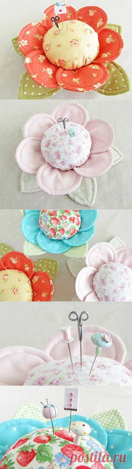 &quot;With Fabric &amp; Thread&quot; Pin Cushion Buttercups - Pretty by Hand - Pretty By Hand