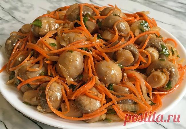 Салат из грибов: маринуем шампиньоны как морковь