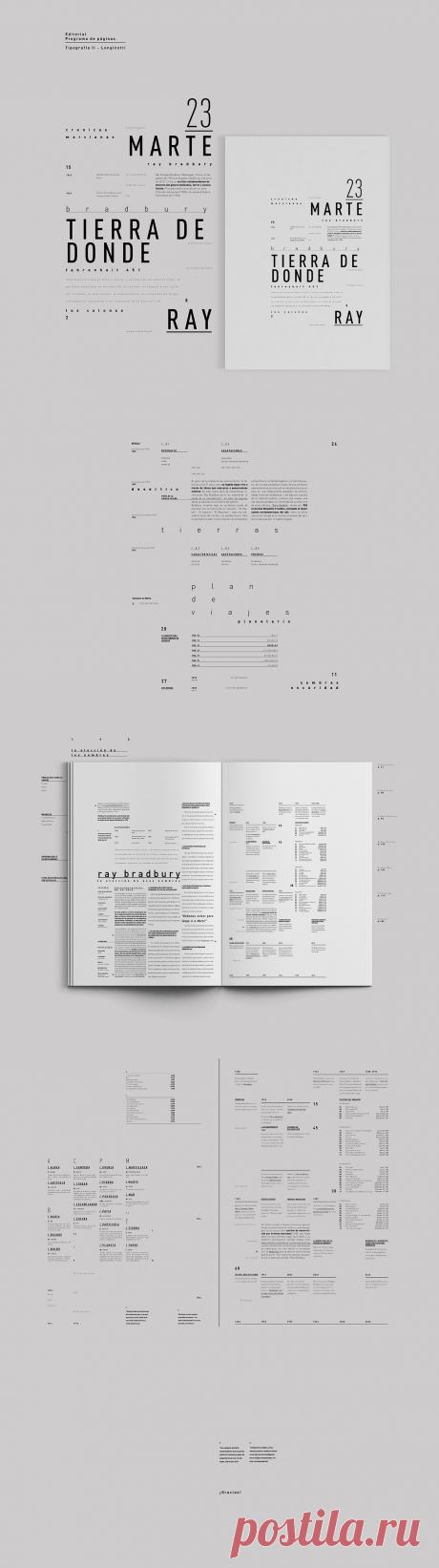 Editorial / programa de páginas Proyecto tipográfico-editorial para Tipografía II - Longinotti. Serie de páginas.