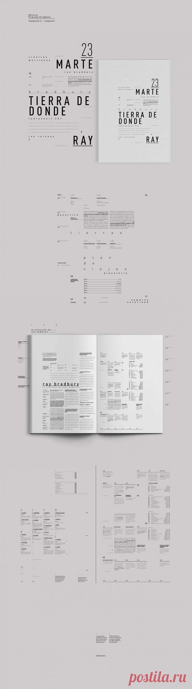 Editorial / programa de páginas Proyecto tipográfico-editorial para Tipografía II - Longinotti. Serie de páginas.