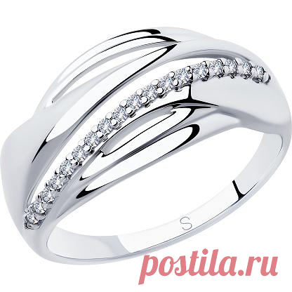 Кольцо с 18 фианитами из серебра, классика (18 камней, серебро 925 пробы)- купить в Москве за 1 750 рублей в интернет-магазине Nebo.ru, арт. 102288
