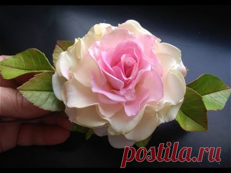 Реалистичная Роза из Фоамирана Заколка