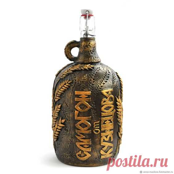 Большая бутылка, черный, коричневый, колос в интернет-магазине на Ярмарке Мастеров | Бутылки, Санкт-Петербург - доставка по России. Товар продан.