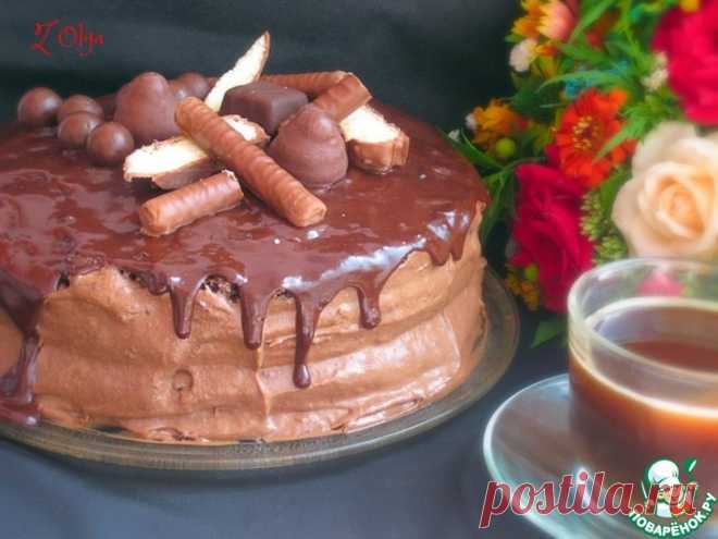 Торт с шоколадно-банановым кремом Кулинарный рецепт