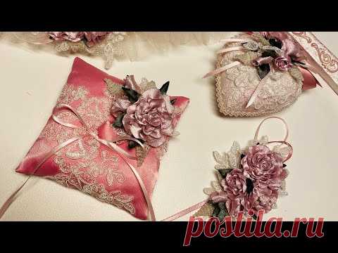 МК Подушечка для колец 💝💝.  Wedding ring pillow 💝💝