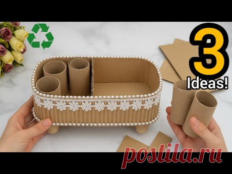 How to get rich with cardboard?💰♻️ 3 attractive ideas for home decoration 😍