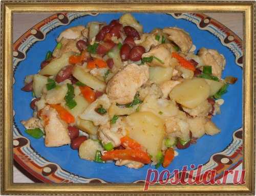 ОВОЩНОЕ РАГУ С КУРИЦЕЙ И ЦВЕТНОЙ КАПУСТОЙ.