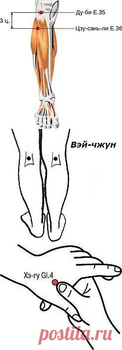 Полезные биологически активные точки. Четыре общие точки Сы Цзун Сюэ.