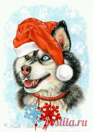 Как вам такой вариант 
на шкатулку или короб? +красная ленточка и готово подарок к новому году 

#год_собаки #яделюсьсвоей_коллекцией #картинки_для_декупажа #собака #dog