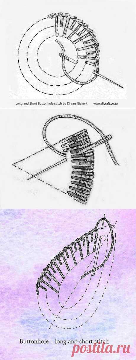 Long and short Buttonhole stitch | Di van Niekerk