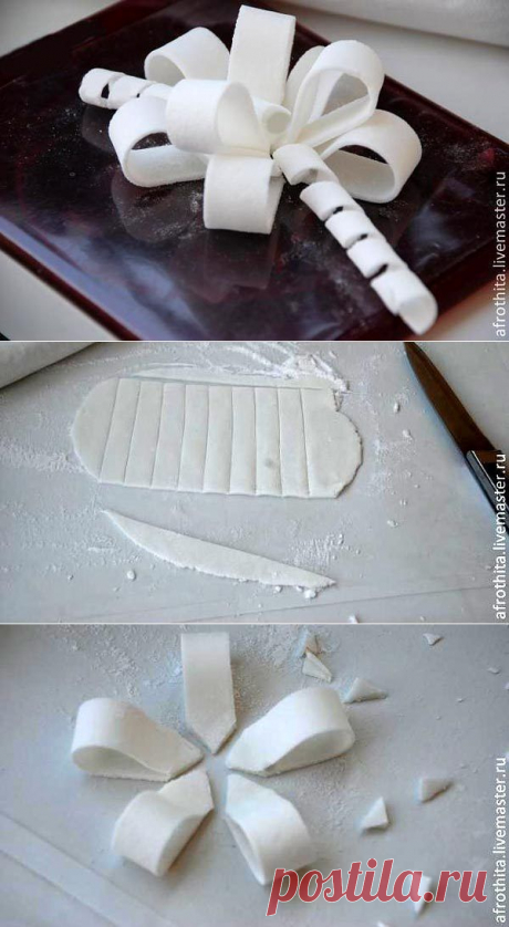 Бант из мастики - мастер класс пошагово
