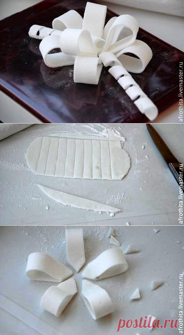 Бант из мастики - мастер класс пошагово