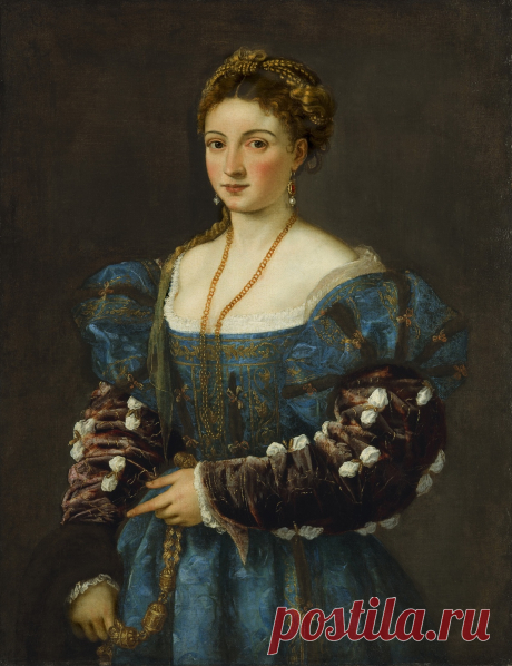 ТИЦИАН (TИЦИАН ВЕЧЕЛЛИО, TIZIANO VECELLIO, CA.1488-1576, ITALIAN) - ПОРТРЕТНАЯ ГАЛЕРЕЯ \2\
Портрет женщины
(Portrait of a Woman (La Bella))
(Изабелла д'Эсте или Элеонора Гонзага)
ок.1536_89 х 75.5_х.,м.
Флоренция, Уффици, Палаццо Питти