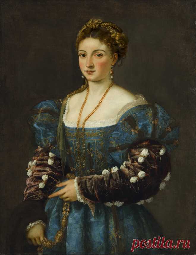 ТИЦИАН (TИЦИАН ВЕЧЕЛЛИО, TIZIANO VECELLIO, CA.1488-1576, ITALIAN) - ПОРТРЕТНАЯ ГАЛЕРЕЯ \2\
Портрет женщины
(Portrait of a Woman (La Bella))
(Изабелла д'Эсте или Элеонора Гонзага)
ок.1536_89 х 75.5_х.,м.
Флоренция, Уффици, Палаццо Питти