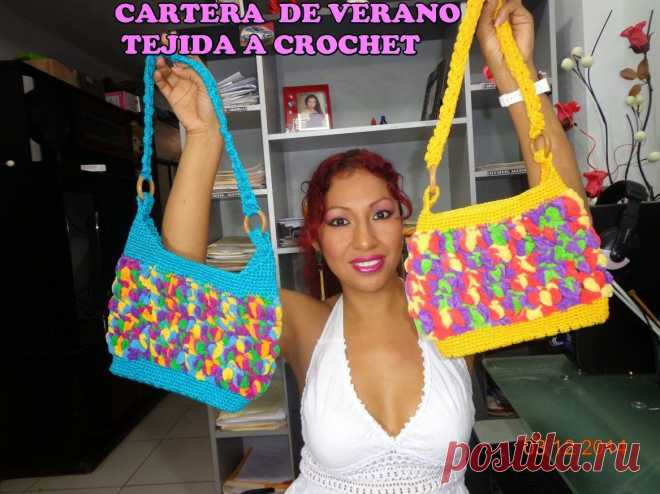 Patrones Crochet, Manualidades y Reciclado: CARTERA DE VERANO PARA NEGOCIO TEJIDO A CROCHET PASO A PASO CON VÍDEO TUTORIAL