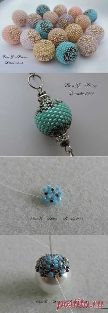 МК по оплетению бусин 14-15 мм Деликой (Осторожно, много фото!) | biser.info - всё о бисере и бисерном творчестве