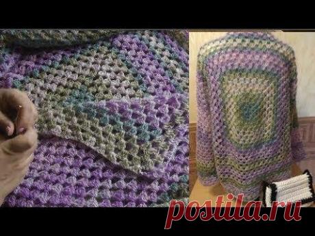 Детский кардиган крючком из единого квадрата