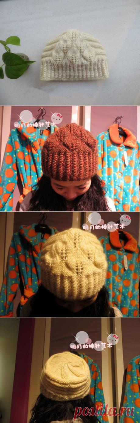 МК шапки с листочками