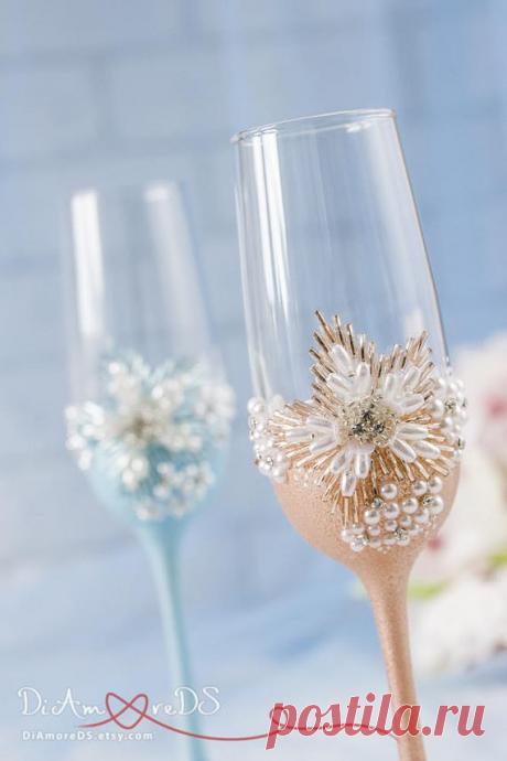 Verres de mariage Flûtes à griller Flûtes de mariée et de marié Pearl