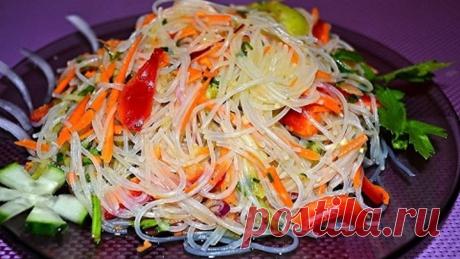 Салат фунчоза по-корейски с овощами рецепт