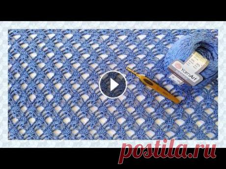 Простой ажурный узор крючком для летних изделий и не только.МК. Схема узора: Магазин Пряжа.су: Промокод NADEZHDA13, срок действия промокода с 14.09.20г. по 14.09.21г., дает скидку 5%, вводить нужно при заказе. Скид...