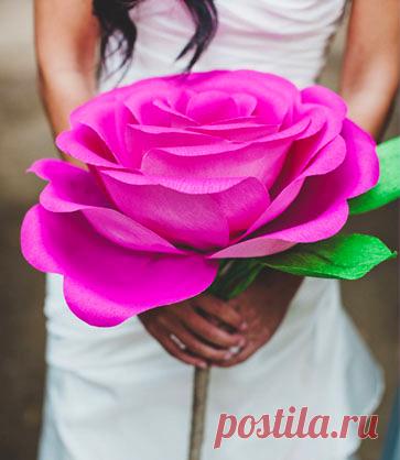 Как сделать большую бумажную розу - Домашний hand-made