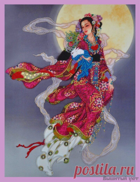 Набор для вышивки бисером "Восточная красавица" - 1 В комплекте: Ткань для вышивания с нанесенным рисунком-схемой Бисер, Игла для вышивания бисером, Инструкция
