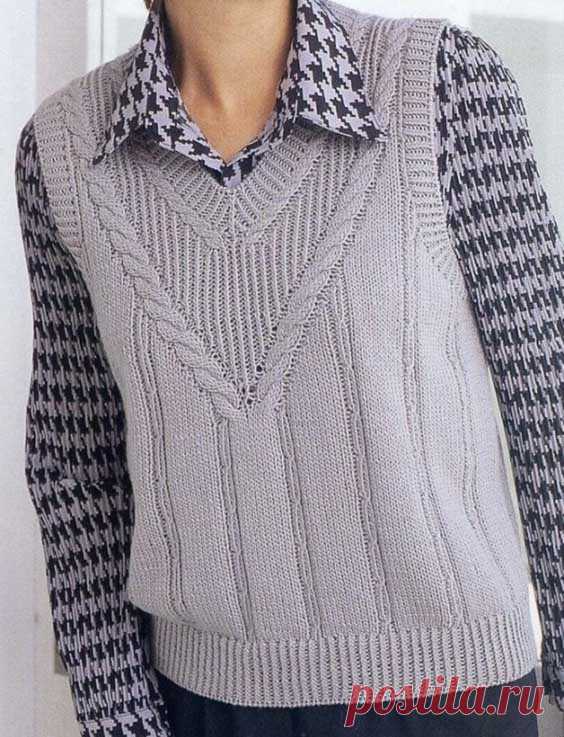 Жилеты спицами для женщин – модные модели