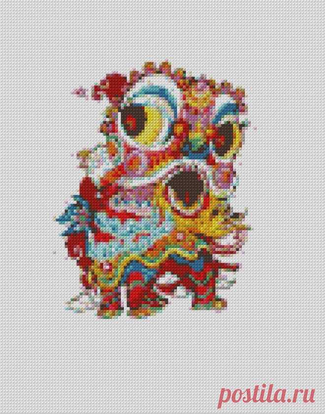 Mandala Dragon Cross Stitch Pattern Modern PDF Cross Stitch | Etsy