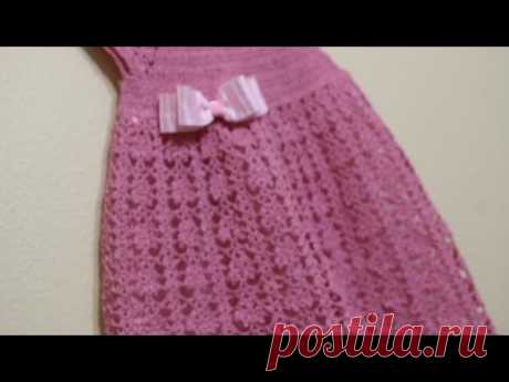 Vestido Rosa Elegante Crochet parte 2 de 3
