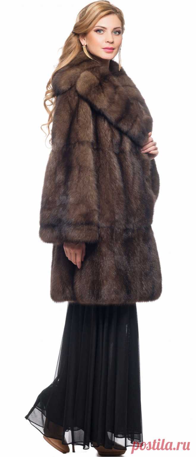 Купить Полупальто из меха соболя, модель 106100 - Цена 2062500