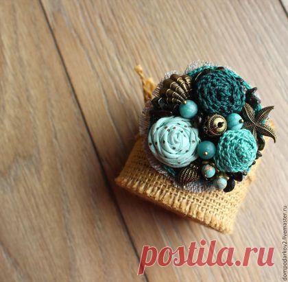 Купить Брошь "Мечты о море". - брошь, брошь ручной работы, брошка, брошь авторская