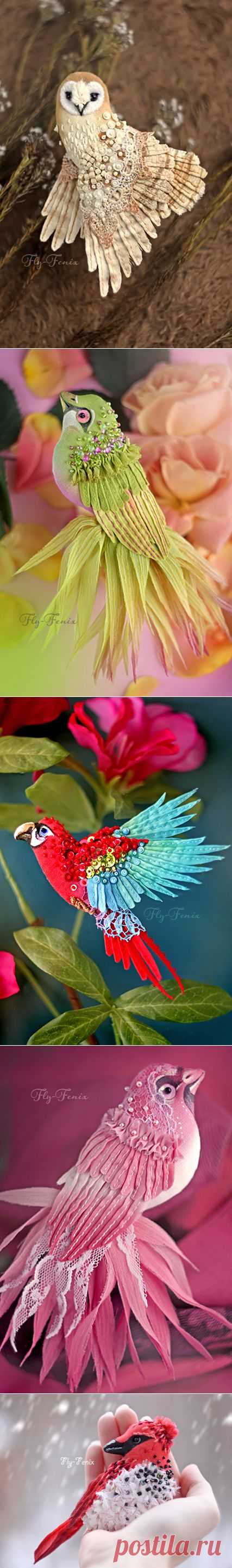 Amazing birds brooches by Julia Gorina | Beads Magic
