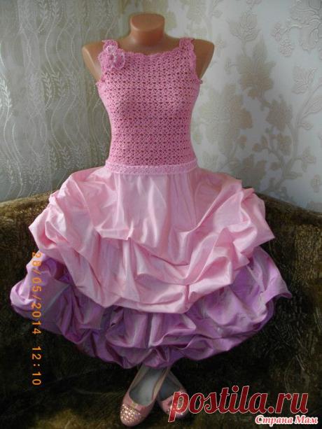 Платье на выпускной (вязание+ткань) - Вязание - Страна Мам